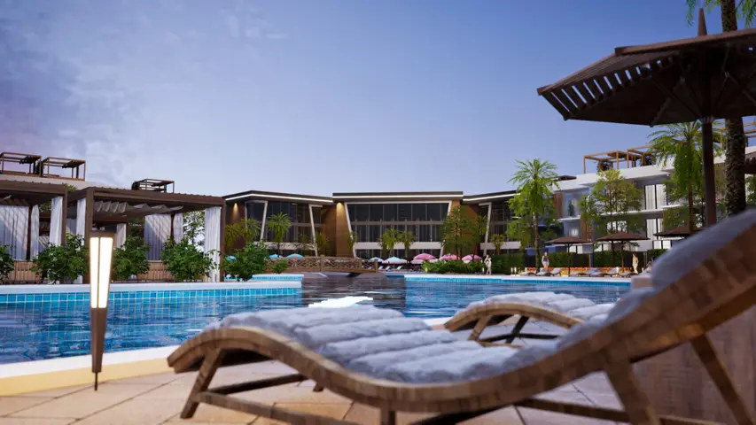 004 Ground building 8 side pool + 48 m2 private garden